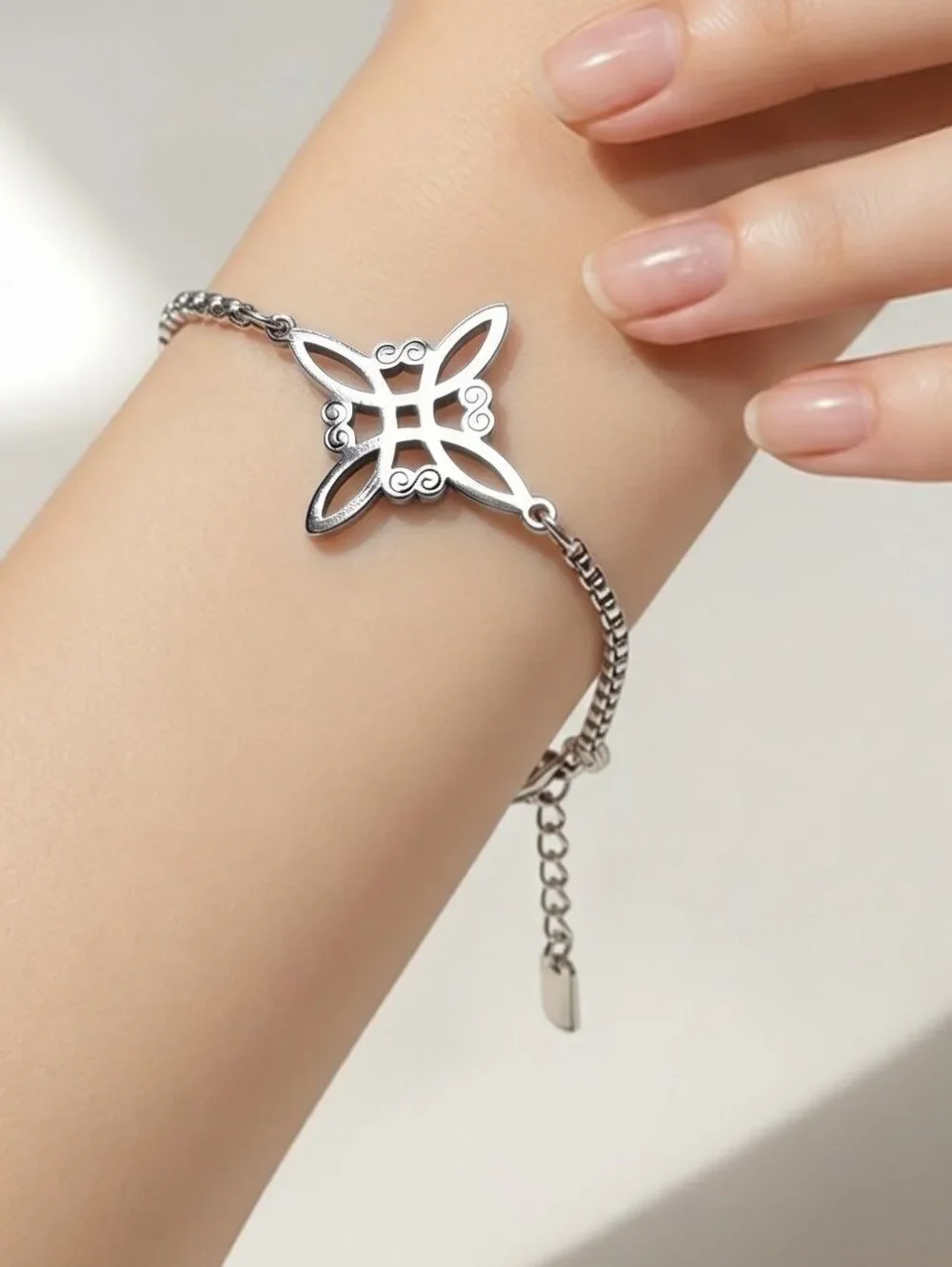 Celtic Infinity Cross Bracelet Stainless Steel Viking Witch Knot Irish Jewelry